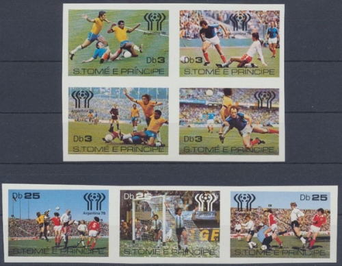 Sao Tome + Principe, Fußball, MiNr. 541-547 B, ZDruck, postfrisch