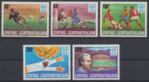 Zentralafrikanische Republik, Fußball, MiNr. 513-517, postfrisch
