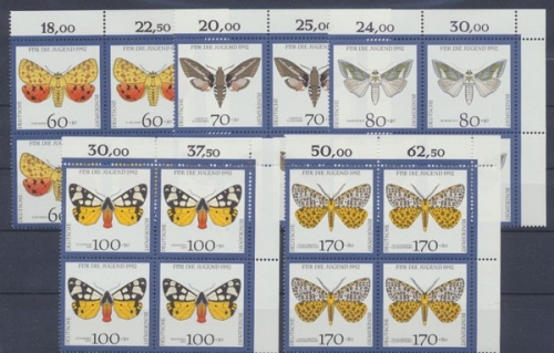 Deutschland, MiNr. 1602-1606, 4er Block, Ecke re. o., postfrisch