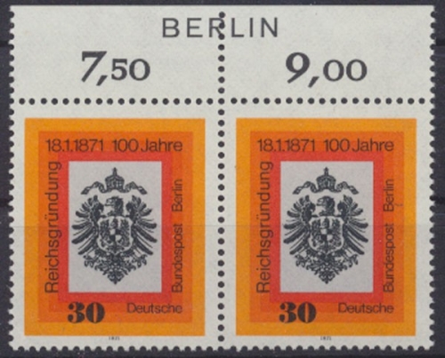 Berlin, MiNr. 385 Paar, Oberrand mit Berlin-Zudruck, postfrisch