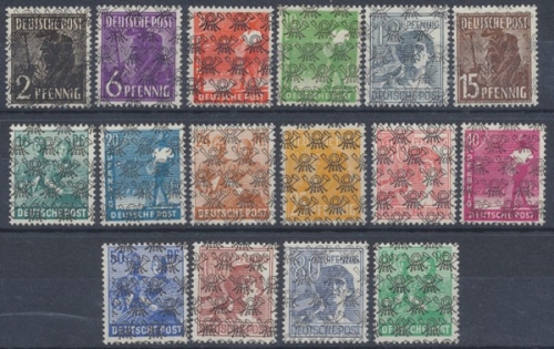 Bizone, MiNr. 36-51 II ohne 49 II, postfrisch
