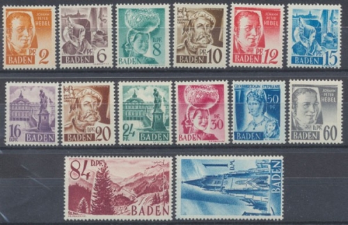 Französische Zone Baden, MiNr. 14-27, postfrisch