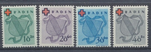 Französische Zone Baden, MiNr. 42-45 A, postfrisch