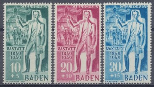 Französische Zone Baden, MiNr. 50-52, postfrisch