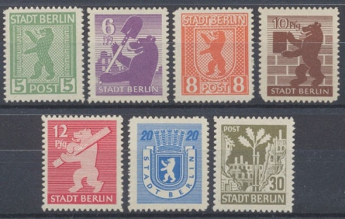 Sowjetische Zone, MiNr. 1-7 B, postfrisch