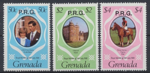 Grenada Dienstmarken, Michel Nr. 13, 16, und 18, postfrisch / MNH