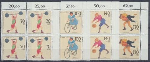 Deutschland (BRD), MiNr. 1499-1502, 4er Block, Ecke rechts oben, postfrisch