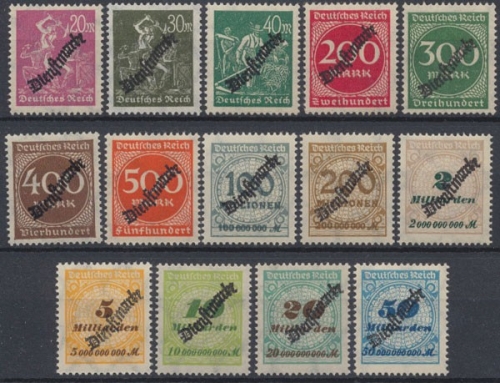 Deutsches Reich Dienstmarken, MiNr. 75-88, postfrisch