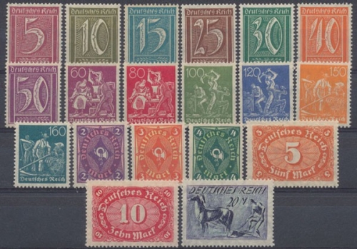 Deutsches Reich, MiNr. 158-176, postfrisch