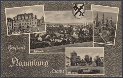 Naumburg (Saale), Rathaus, Teilansicht, Dom, Marientor, Wappen