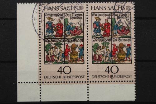Deutschland (BRD), MiNr. 877, waag. Paar, Ecke links unten, gestempelt
