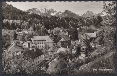 Bad Faulenbach, Ortsansicht mit Schlicke, Vilser Kegel, Roßberg und Aggenstein