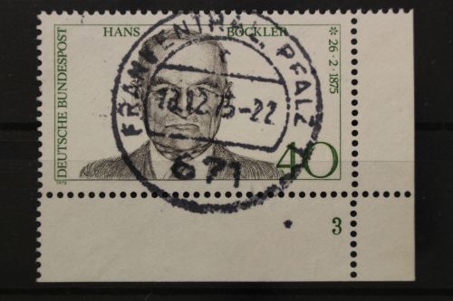 Deutschland (BRD), MiNr. 832, Ecke rechts unten, FN 3, gestempelt