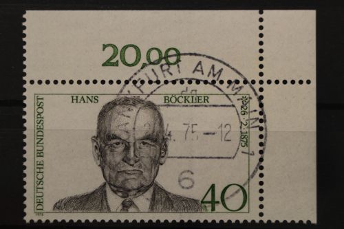 Deutschland (BRD), MiNr. 832, Ecke rechts oben, gestempelt