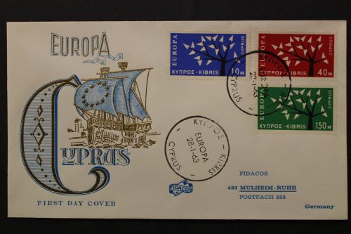 Zypern, MiNr. 215-217, FDC