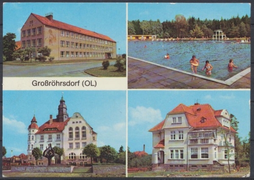 Großröhrsdorf (OL), Oberschule II, Masseneibad, Rathaus, Feierabendheim