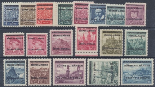 Böhmen & Mähren, MiNr. 1-19, postfrisch
