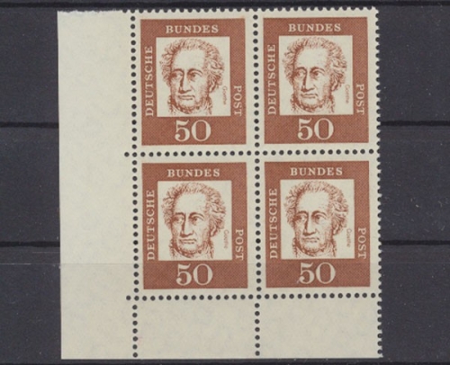 Deutschland (BRD), MiNr. 356 y 4er Block, Ecke links unten, postfrisch