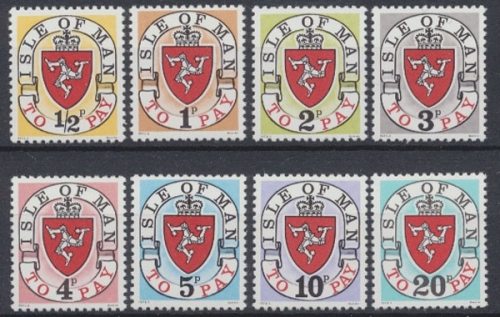 Insel Man Porto, MiNr. 1-8 II, postfrisch