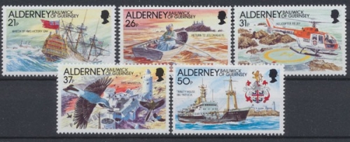 Alderney, Schiffe, MiNr. 49-53, postfrisch