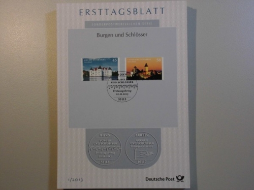 Deutschland (BRD), Ersttagsblätter, Jahrgang 2013, 1/2013 - 42/2013 + 2 SK Blätter