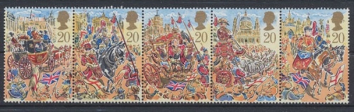 Großbritannien, MiNr. 1230-1234 Fünferstreifen, postfrisch