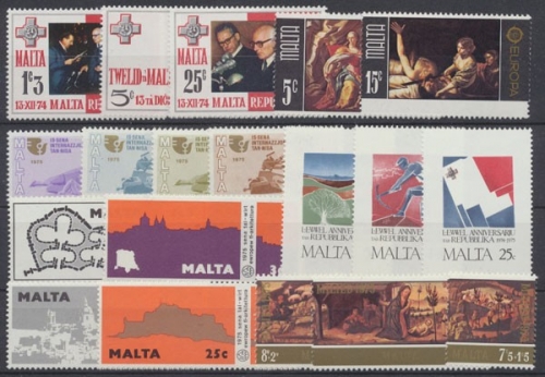 Malta, MiNr. 505-523, Jahrgang 1975, postfrisch