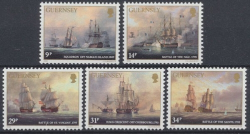 Guernsey, Schiffe, MiNr. 352-356, postfrisch