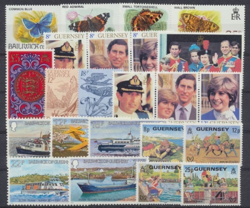Guernsey, MiNr. 218-240, Jahrgang 1981, postfrisch