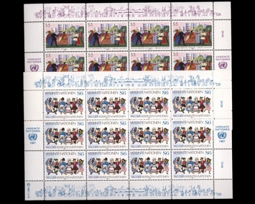 UNO Wien, MiNr. 75-76 Bogen, postfrisch