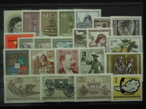 Österreich, MiNr. 1381-1409, Jahrgang 1972, postfrisch
