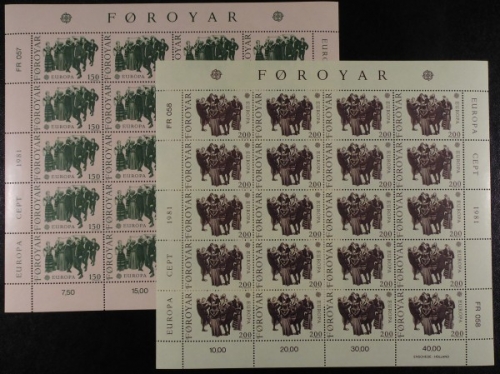Färöer, MiNr. 63-64 Bögen, postfrisch