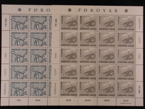 Färöer, MiNr. 70-71 Bögen, postfrisch