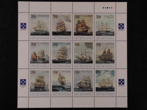 Mikronesien, Schiffe, MiNr. 277-288 Zusammendruckbogen, postfrisch