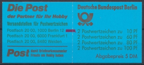 Berlin, MiNr. MH 15 mit Zählbalken, postfrisch