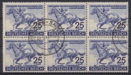 Deutsches Reich, Michel Nr. 814 6er Bogenteil, gestempelt