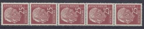 Deutschland (BRD), Michel Nr. 186 y R 5er Streifen, postfrisch/MNH