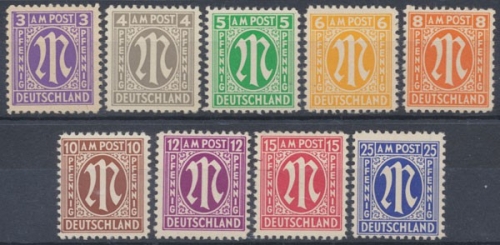 Bizone, MiNr. 1-9, postfrisch