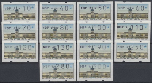 Berlin Automatenmarken,, MiNr. 1 VS 1 Satz ohne Zählnummern, postfrisch
