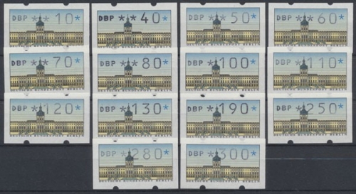 Berlin Automatenmarken, MiNr. 1 VS 1 Satz mit Zählnummern, postfrisch