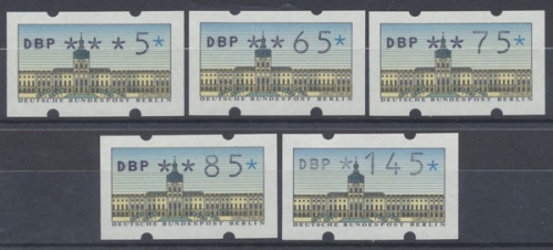 Berlin Automatenmarken, MiNr. 1 VS 2 Satz ohne Zählnummern, postfrisch