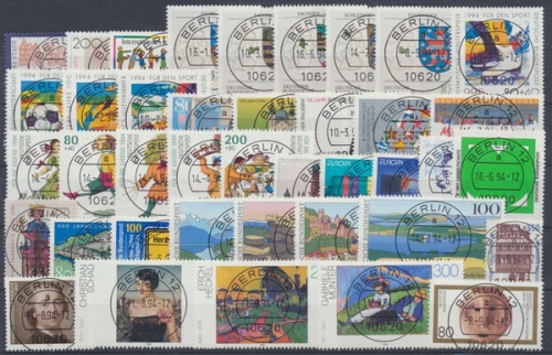 Deutschland (BRD), Michel Nr. 1709-1771 Jahrgang 1994, Berlinstempel