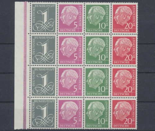 Deutschland (BRD), Michel Nr. W 18 Y II, 4er Bogenteil, postfrisch/MNH