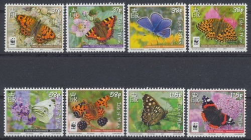 Isle of Man, Schmetterlinge, MiNr. 1667-1674, postfrisch