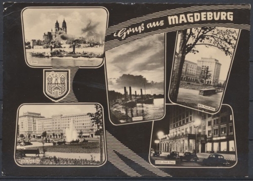 Magdeburg, Wappen und 5 Ortsansichten