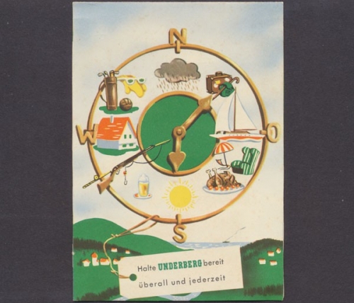 Underberg Werbung, 3 D Klappkarte in Postkartengröße