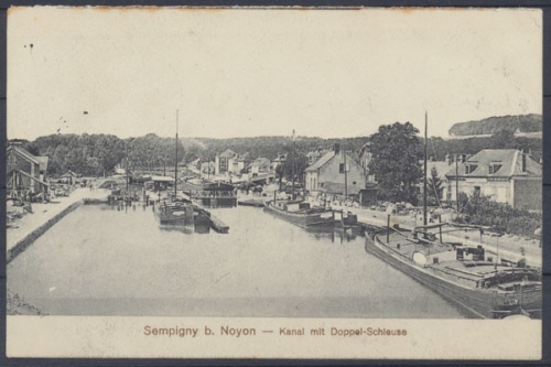 Sempigny b. Noyon, Kanal mit Doppelschleuse
