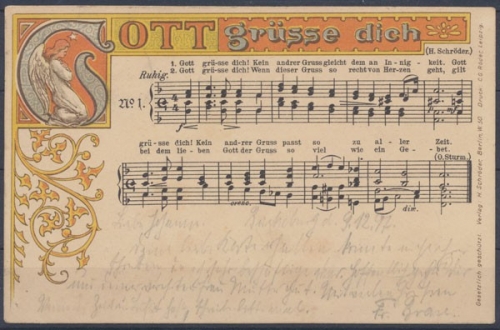 Gott grüsse dich! kein anderer Gruss gleicht dem an Innigkeit, Lied von H. Schröder