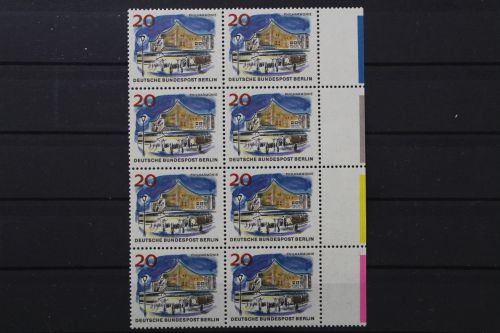 Berlin, MiNr. 256, 8er Block Rand m. Farbrandstreifen, postfrisch