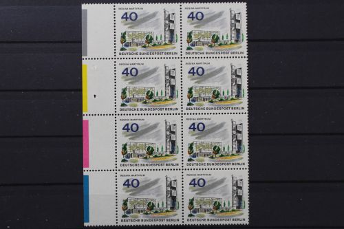 Berlin, MiNr. 258, 8er Block Rand m. Farbrandstreifen links, postfrisch